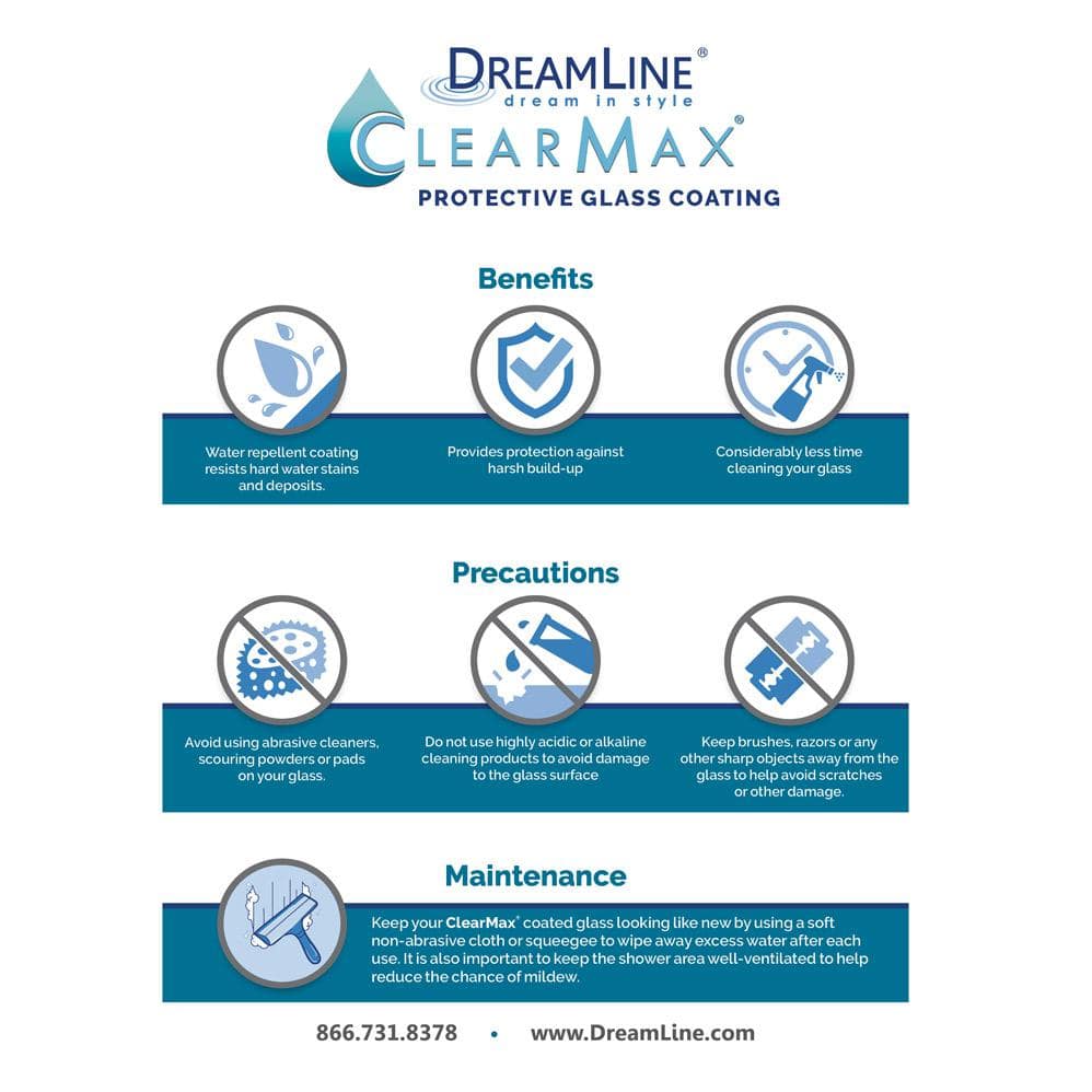 DreamLine Encore 56 to 60 in. W x 76 in. H Semi-Frameless Sliding Shower Door, Brushed Nickel