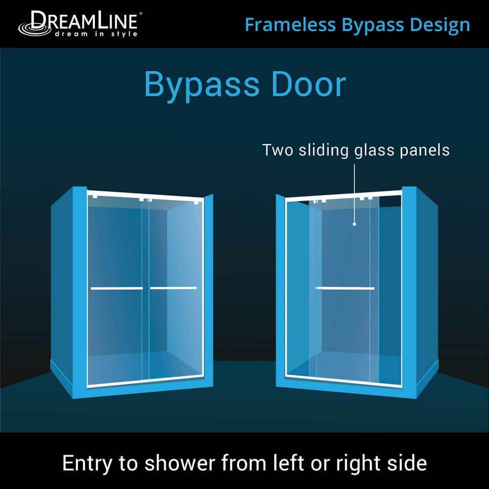 Encore 56 in. to 60 in. W x 76 in. H Sliding Semi-Frameless Shower Door in Oil Rubbed Bronze by DreamLine