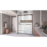 Encore 56 in. to 60 in. W x 76 in. H Sliding Semi-Frameless Shower Door in Oil Rubbed Bronze by DreamLine