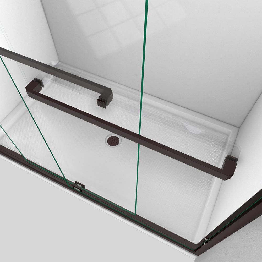 Encore 56 in. to 60 in. W x 76 in. H Sliding Semi-Frameless Shower Door in Oil Rubbed Bronze by DreamLine