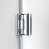 DreamLine Unidoor Plus 46 to 46.5 in. x 72 in. Frameless Hinged Shower Door, Brushed Nickel