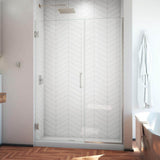 DreamLine Unidoor Plus 46 to 46.5 in. x 72 in. Frameless Hinged Shower Door, Brushed Nickel