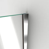DreamLine Unidoor Plus 58 to 58.5 in. W x 72 in. H Frameless Hinged Shower Door, Brushed Nickel