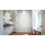 DreamLine Unidoor Plus 58 to 58.5 in. W x 72 in. H Frameless Hinged Shower Door, Brushed Nickel