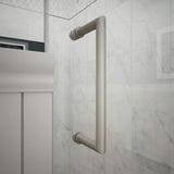 DreamLine Unidoor Plus 58 to 58.5 in. W x 72 in. H Frameless Hinged Shower Door, Brushed Nickel