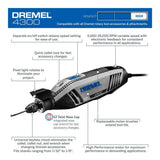 Dremel 4300 Series 1.8 Amp Variable Speed Corded Rotary Tool Kit with Rotary Tool WorkStation Stand and Drill Press