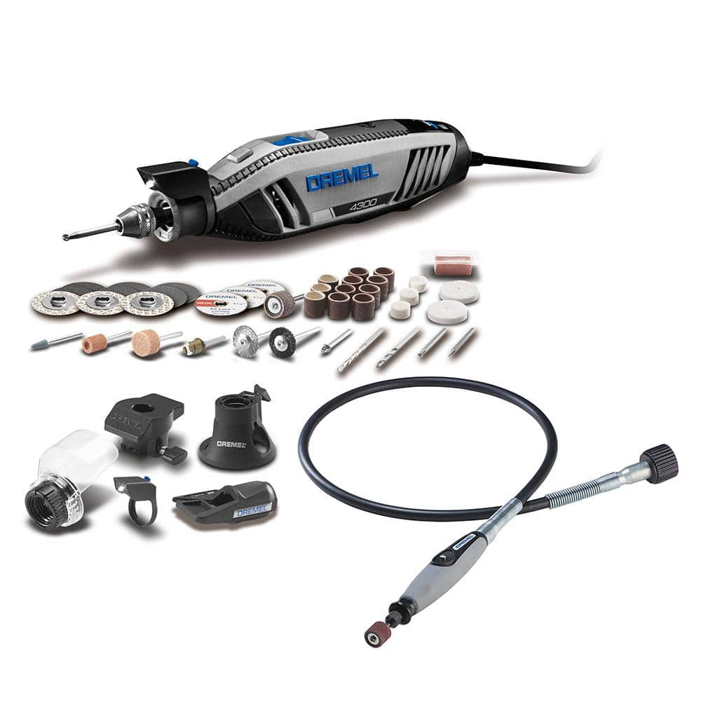 Dremel 4300 Series 1.8 Amp Variable Speed Corded Rotary Tool Kit with Flex Shaft Rotary Tool Attachment