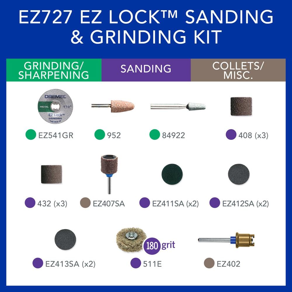 Dremel 4300 Series 1.8 Amp Variable Speed Corded Rotary Tool Kit with EZ Lock Sanding and Grinding 18-Pc Rotary Accessory Kit