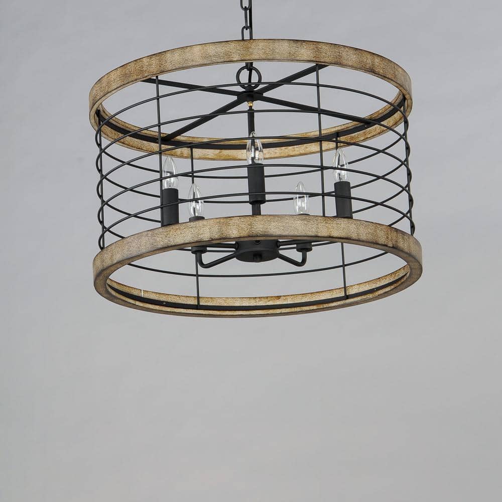 Maxim Lighting Homestead 24 in. 5-Light Black Chandelier