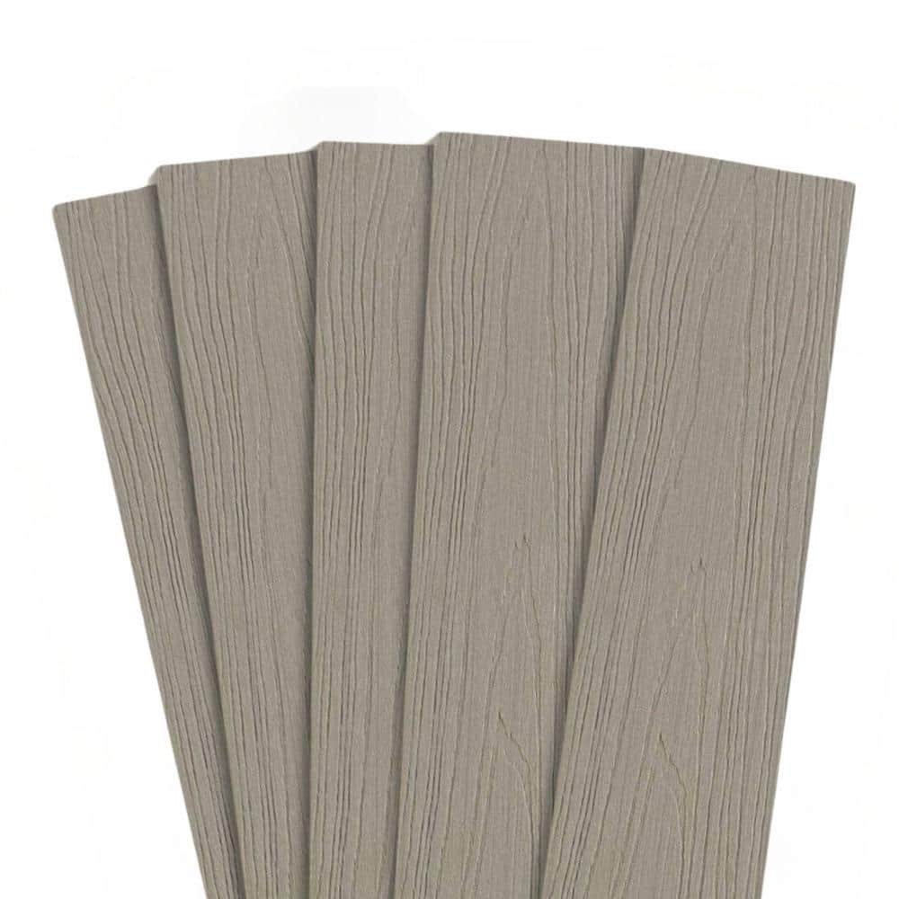 Frame It All 0.40 in. x 5.51 in. x 70.20 in. River Birch Capped Composite Flat Top Fence Picket (5-Pack)