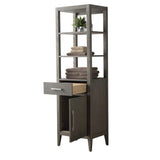 Vanity Art 21 in. W x 17 in. D x 72 in. H Brown MDF Floor Standing Linen Cabinet with Soft Close Door in Driftwood Gray/BN