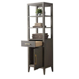Vanity Art 21 in. W x 17 in. D x 72 in. H Brown MDF Floor Standing Linen Cabinet with Soft Close Door in Driftwood Gray/GB