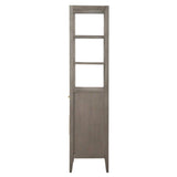 Vanity Art 21 in. W x 17 in. D x 72 in. H Brown MDF Floor Standing Linen Cabinet with Soft Close Door in Driftwood Gray/GB