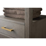 Vanity Art 21 in. W x 17 in. D x 72 in. H Brown MDF Floor Standing Linen Cabinet with Soft Close Door in Driftwood Gray/GB
