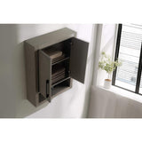 Vanity Art 24 in. W x 8 in. D x 33 in. H Bathroom Storage Wall Cabinet in Driftwood Gray/MB