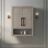 Vanity Art 24 in. W x 8 in. D x 33 in. H Bathroom Storage Wall Cabinet in Driftwood Gray/MB