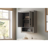 Vanity Art 24 in. W x 8 in. D x 33 in. H Bathroom Storage Wall Cabinet in Driftwood Gray/MB