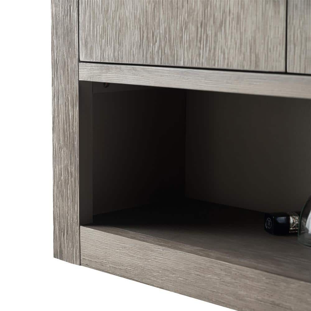 Vanity Art 24 in. W x 8 in. D x 33 in. H Bathroom Storage Wall Cabinet in Driftwood Gray/MB