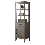 Vanity Art 21 in. W x 17 in. D x 72 in. H Brown MDF Floor Standing Linen Cabinet with Soft Close Door in Driftwood Gray/MB