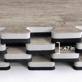 Norsk Reversible Driftwood/Black Faux Wood 24 in. x 24 in. x 0.47 in. Foam Mats (4-Pack)