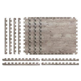Norsk Reversible Driftwood/Black Faux Wood 24 in. x 24 in. x 0.47 in. Foam Mats (4-Pack)