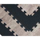 Norsk Reversible Driftwood/Black Faux Wood 24 in. x 24 in. x 0.47 in. Foam Mats (4-Pack)