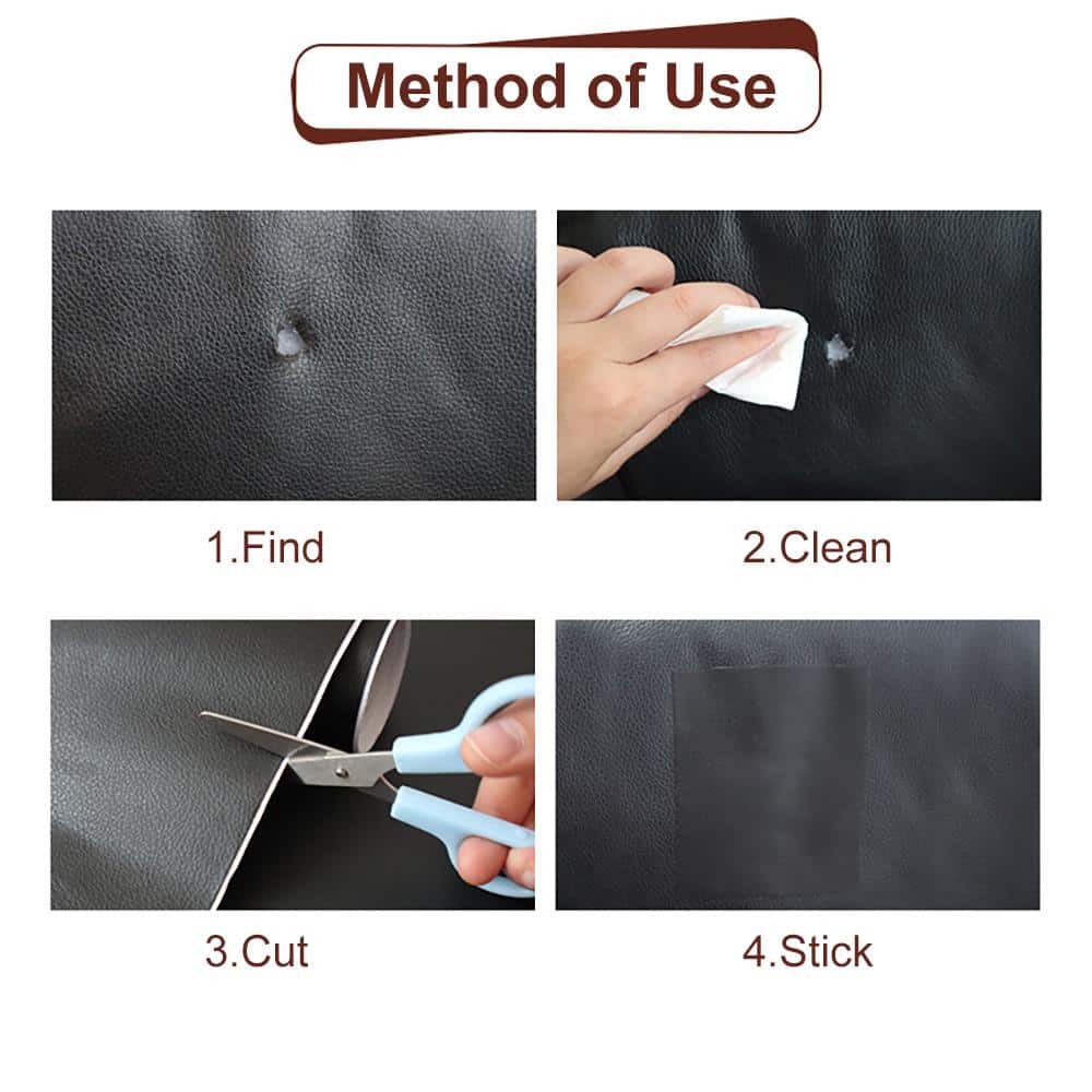 10 in. x 24 in. Off-white Self-Adhesive Leather Repair Drywall Patch For Car Seats, Couch Furniture