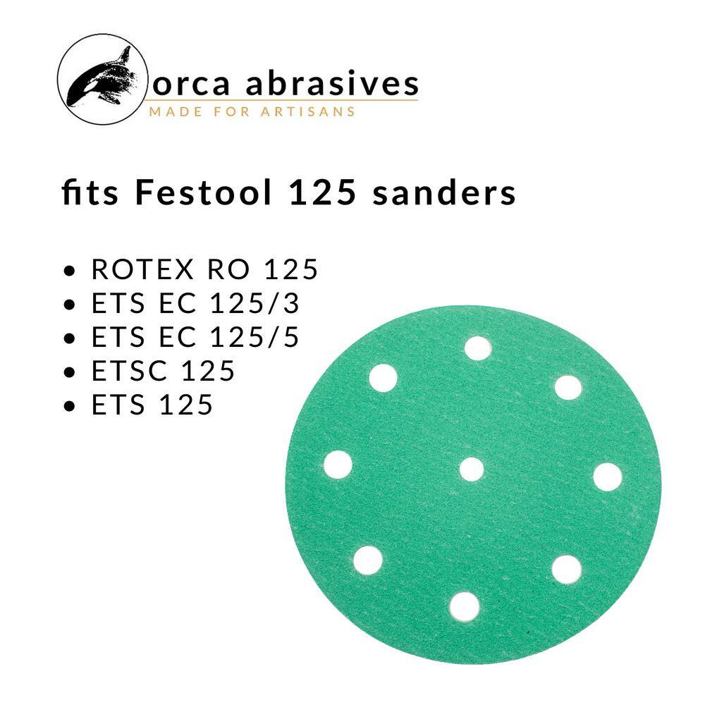 Green 5 in. 220 Grit Sanding Disc Very Fine (10-Pack)
