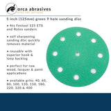 Green 5 in. 220 Grit Sanding Disc Very Fine (10-Pack)