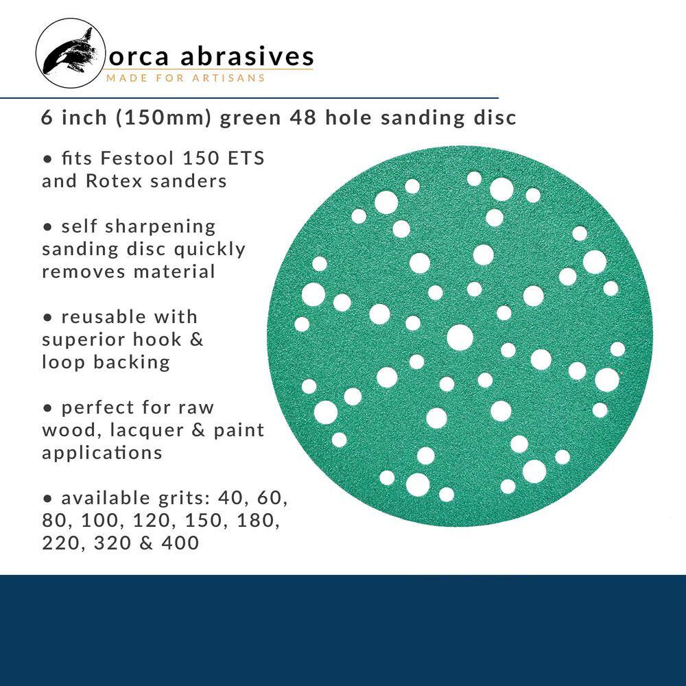 Green 6 in. Sanding Disc 80 Grit Medium (10-Pack)