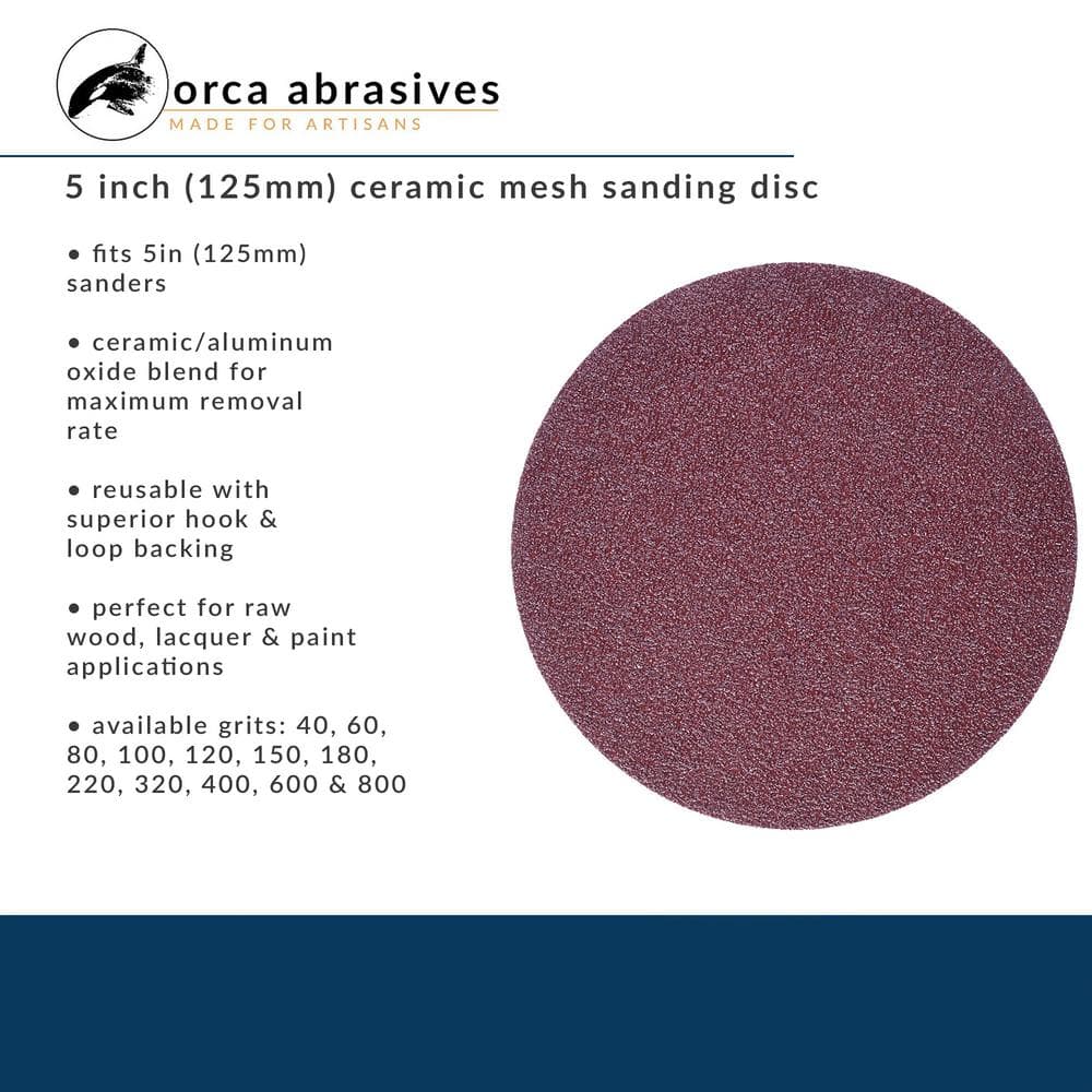 5 in. 120 Grit Medium Ceramic Mesh 10-Pack