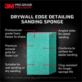 Pro Grade Precision 4 1/2 in. x 2 1/2 in. x 1 in. 120 Grit Fine Single Angled Drywall Sanding Sponge (2-Pack)