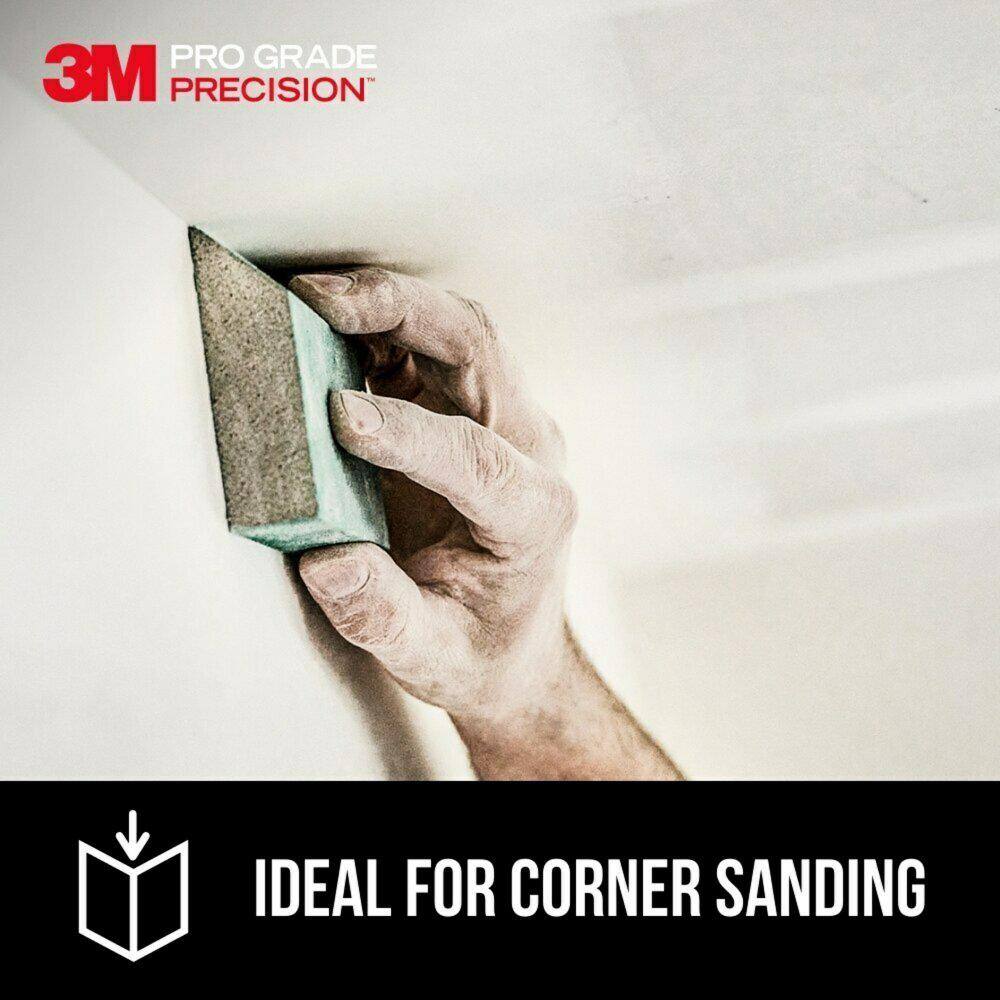 Pro Grade Precision 4 1/2 in. x 2 1/2 in. x 1 in. 120 Grit Fine Single Angled Drywall Sanding Sponge (2-Pack)