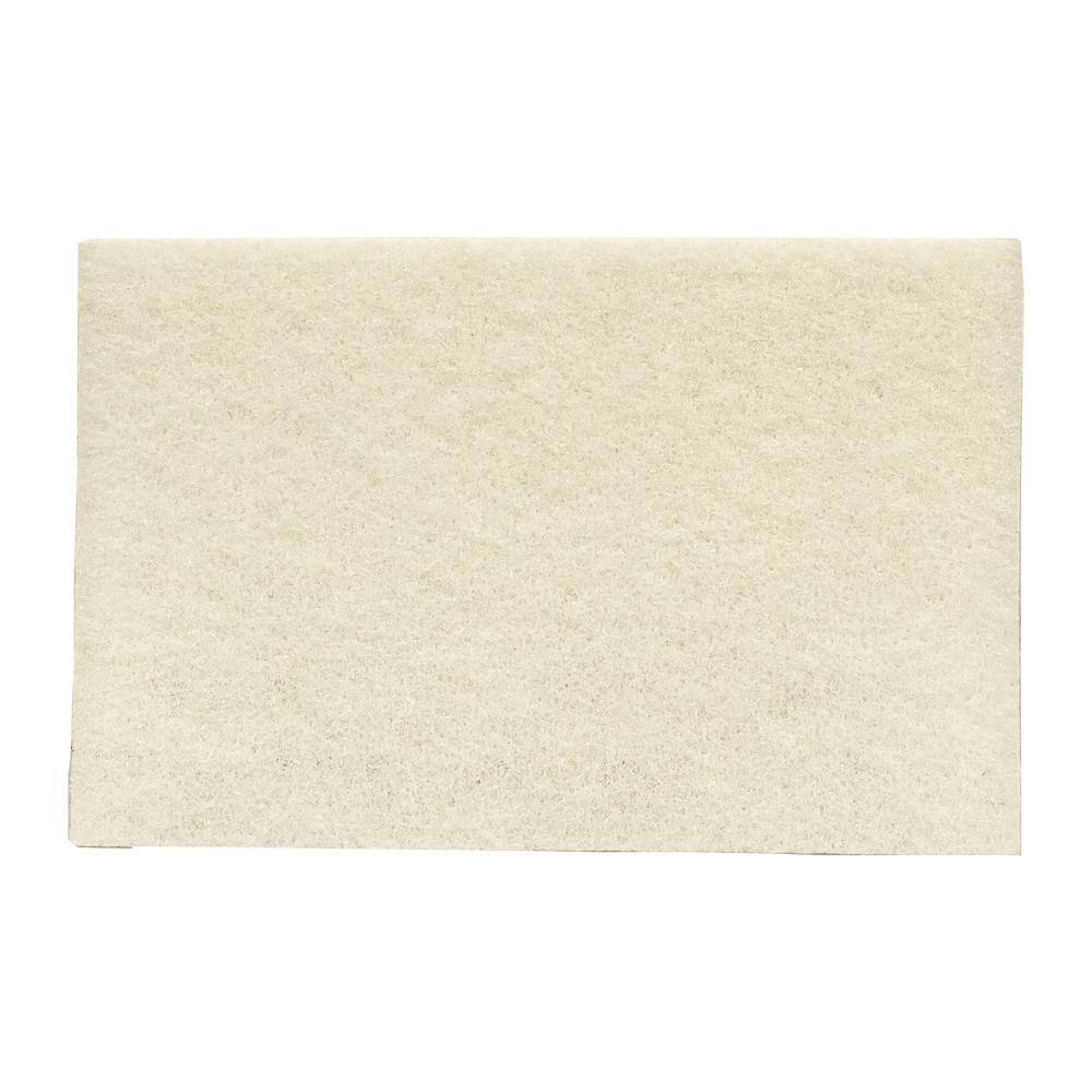 6 in. x 9 in. x 1/4 in. Non Abrasive White Finishing Hand Pads (20-Pack)
