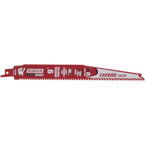Diablo Demo Demon Carbide Teeth Reciprocating Saw Blade for General Purpose Cuts 9" 6/9 TPI