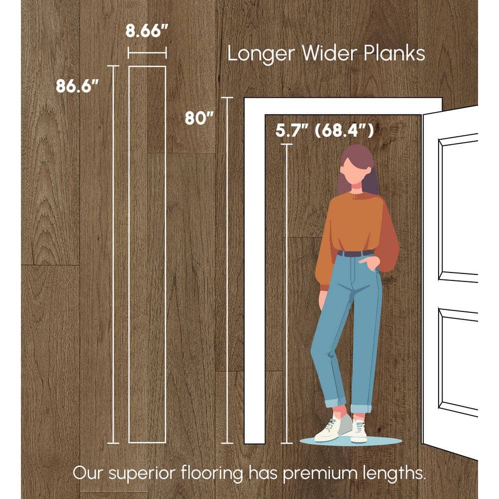ASPEN FLOORING Durango Hickory 9/16 in T x 8.66 in. W Tongue and Groove Wire Brushed Engineered Hardwood Flooring (31.25 sqft/case)
