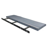 Interbuild Solid 2.9 ft. L x 10 in. D x 1.5 in. T, Acacia Butcher Block Countertop Floating Wall Shelf, Dusk Grey with Live Edge