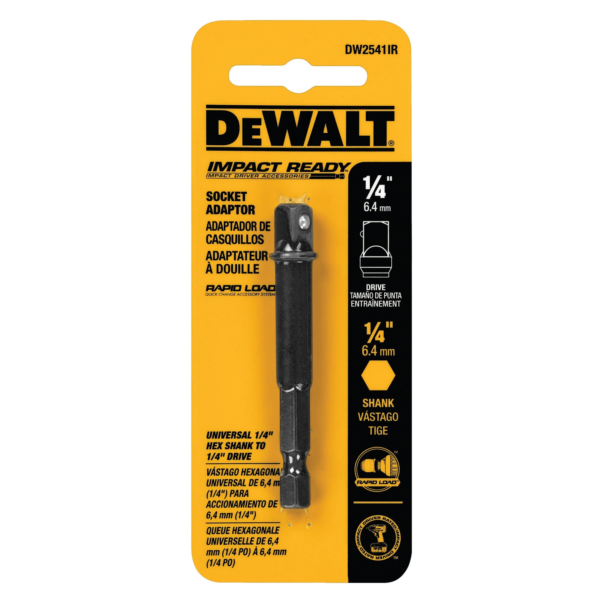 DeWalt Impact Ready Square Shank Socket Adapter 1/4", 3/8" Shank