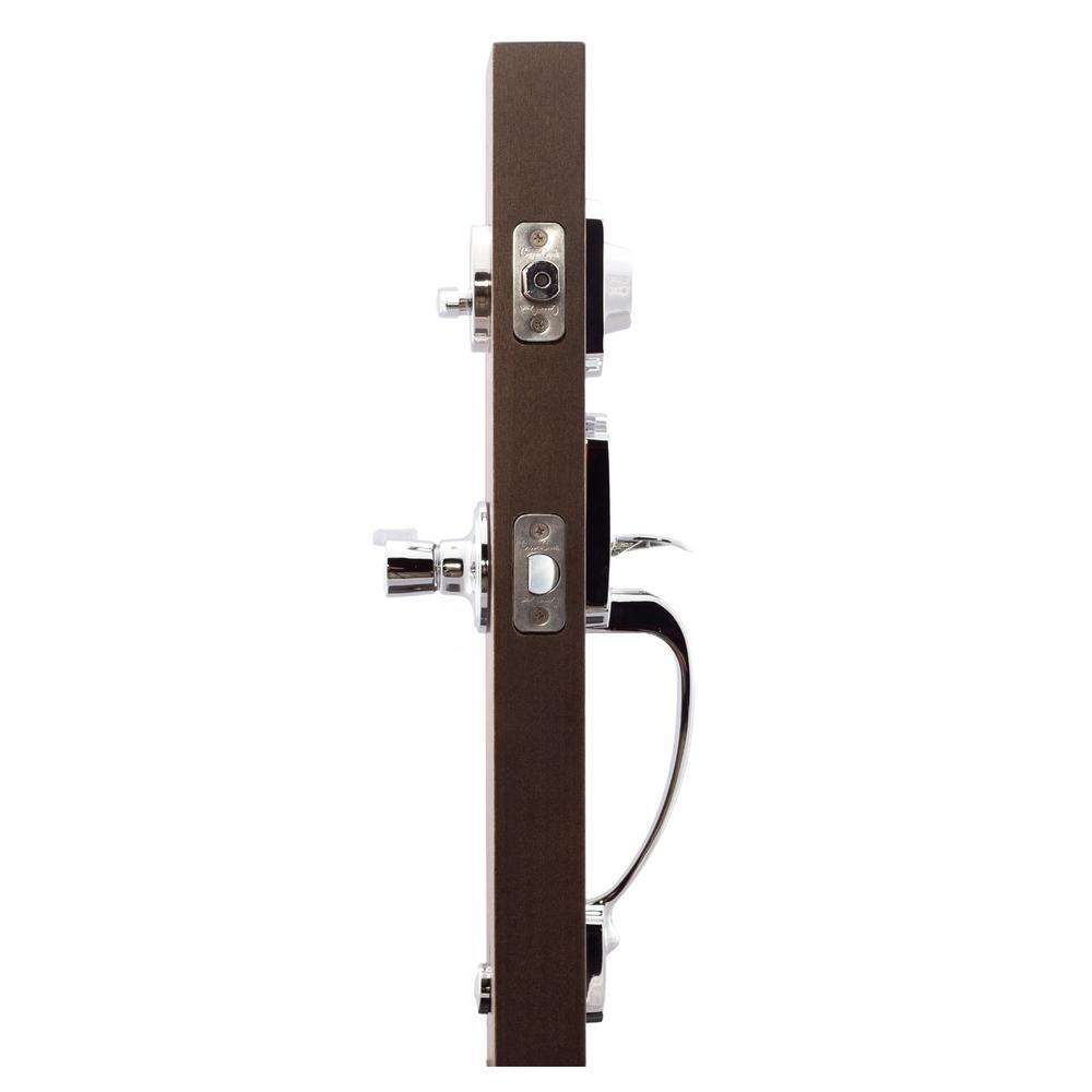 Soft Contemporary Polished Stainless Door Handleset with Right Hand Scandinavian Lever Trim - Super Arbor