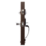 Soft Contemporary Polished Stainless Door Handleset with Right Hand Scandinavian Lever Trim - Super Arbor