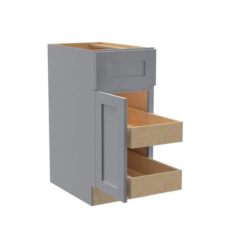 Home Decorators Collection Newport 15 in. W x 24 in. D x 34.5 in. H Assembled Plywood Base Kitchen Cabinet in Pearl Gray with 2ROT Soft Close LH