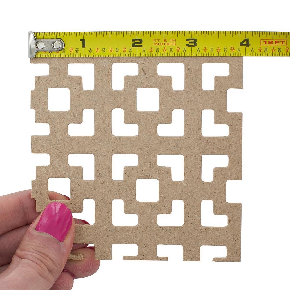 72 in. x 24 in. x 1/8 in. Unfinished Multi Square Decorative Perforated Paintable MDF Screening Panel Insert - Super Arbor