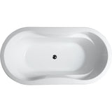 Brescia 65.04 in. Acrylic Flatbottom Non-Whirlpool Freestanding Bathtub in Glossy White - Super Arbor