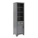 Tara 18 in. W x 15 in. D x 67.62 in. H Linen Cabinet in Grey - Super Arbor