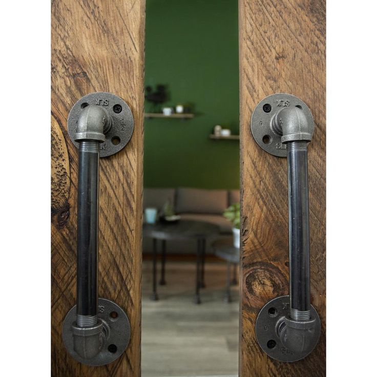 1/2 in. x 12.5 in. L Black Pipe Barn Door Handle Kit