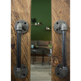1/2 in. x 14.5 in. L Black Pipe Barn Door Handle Kit
