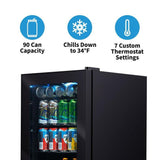 NewAir 90-Can Capacity (2.2-cu ft) Residential Black Built-In/Freestanding Beverage Center