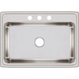 Lustertone Drop-In Stainless Steel 15 in. 3-Hole Single Bowl Bar Sink in Lustrous Highlighted Satin