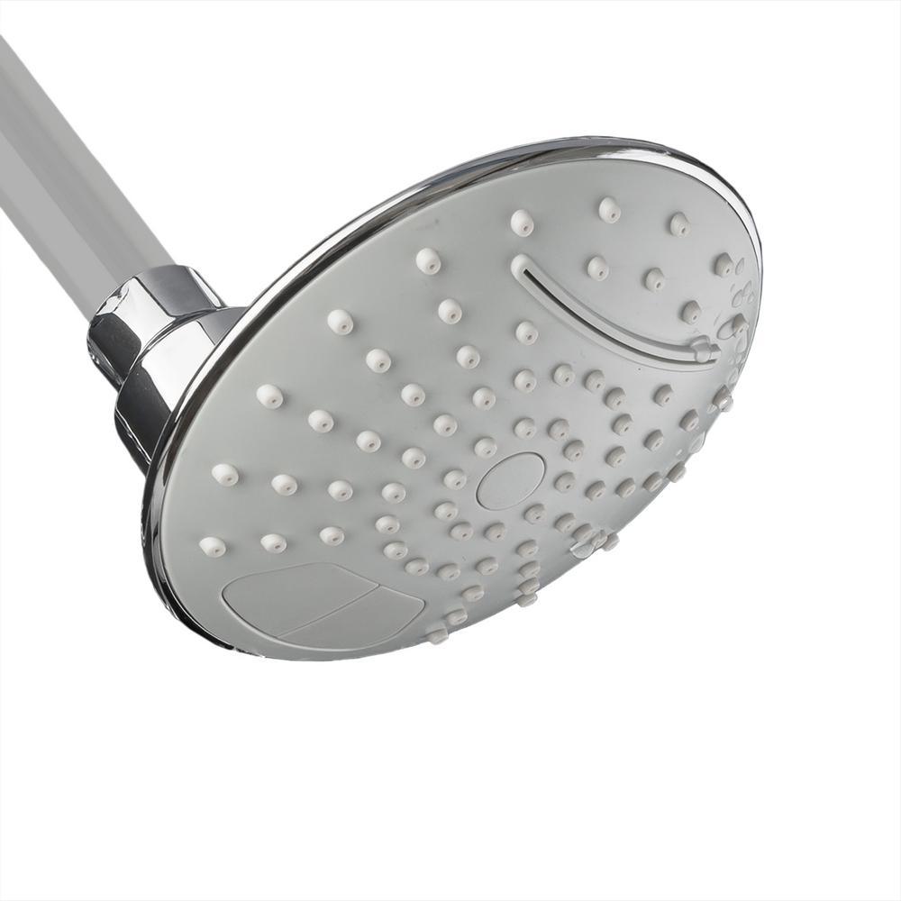 2-Spray 4.63 in. Single Wall Mount Waterfall Fixed Adjustable Shower Head in Brushed Chrome - Super Arbor