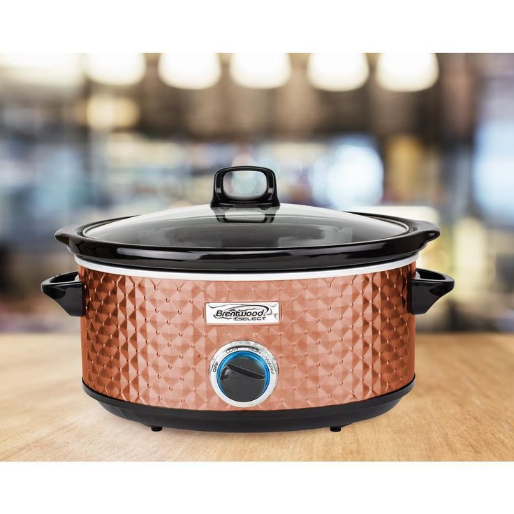 Diamond 7 Qt. Copper Slow Cooker with Tempered Glass Lid